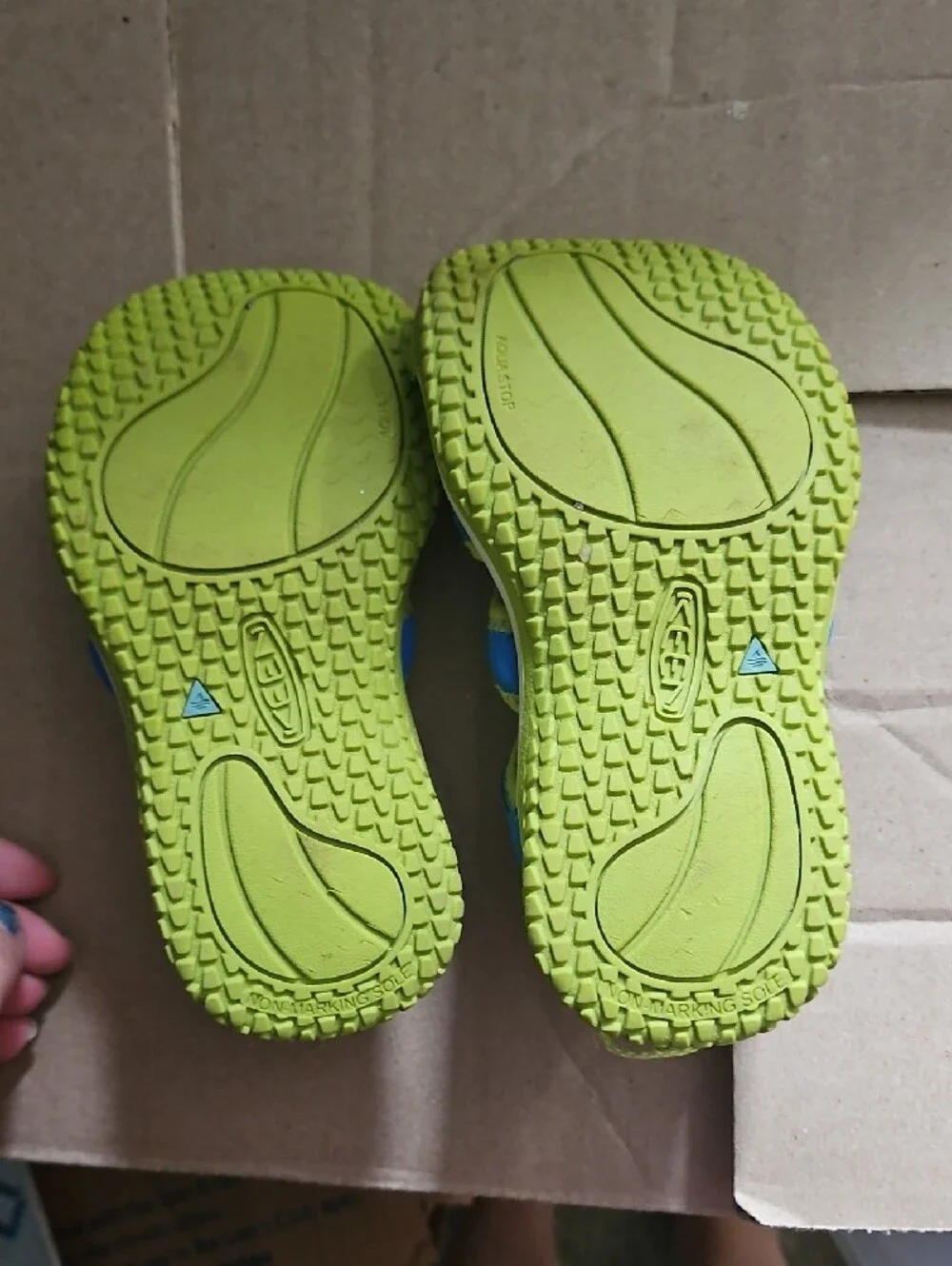 KEEN Kids Blue and Lime Green Water Shoes